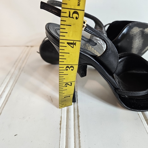 Gianni Versace Vintage Black Velvet Slingback Stiletto Heels 37 - Picture 13 of 16